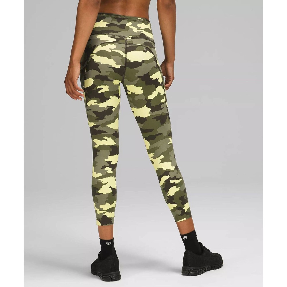 Lululemon Women's Fast Free High Rise Cropped 25" Tight Legging Pants in Camo - Picture 2 of 5
